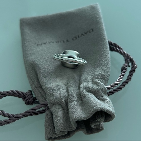 David Yurman Sterling Silver Diamond Black Onyx 10mm Noblesse Ring Size 7 - Picture 6 of 11